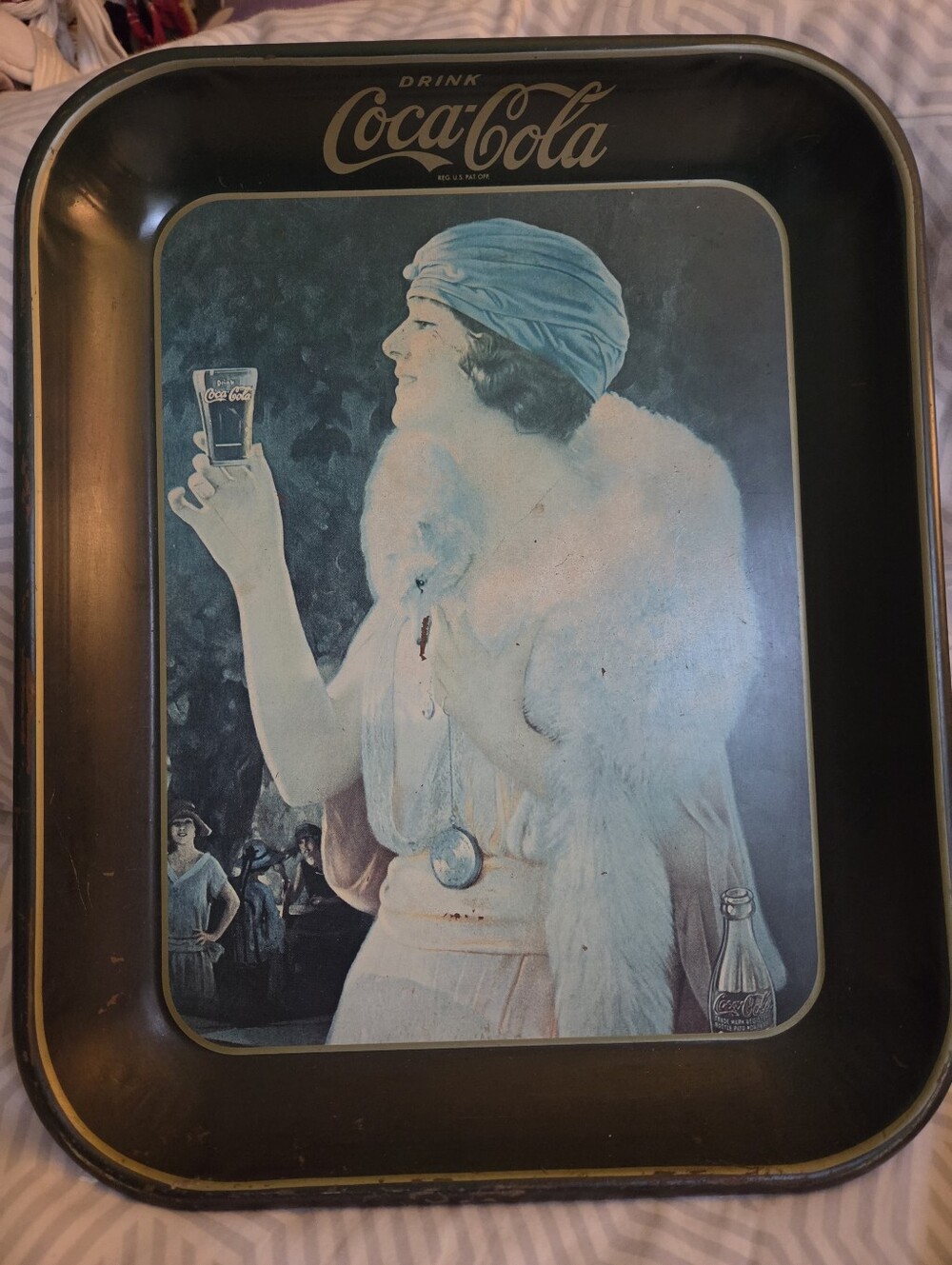 Vintage 1970s Coca Cola Advertisement Metal Tray